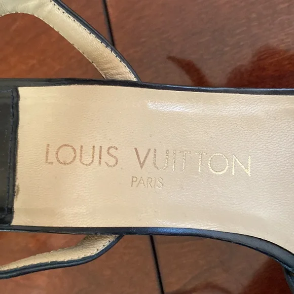 Louis Vuitton Vintage Dark Blue Monogram Mini Lin Sandal Size 35.5 - Picture 9 of 16